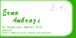 erno ambrozi business card