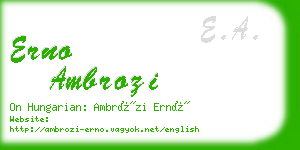 erno ambrozi business card